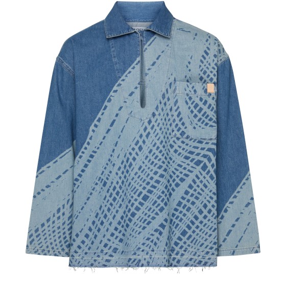 Printed denim jacket - Blue