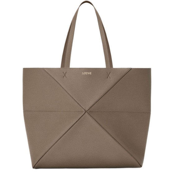 Large Puzzle Fold Tote Bag - grey