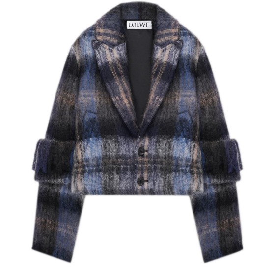 Jacket in mohair and wool blend - Blue