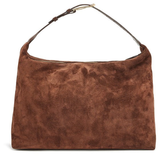 Pillow-shaped crossbody bag - brown
