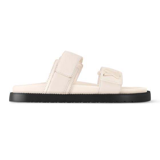 LV Sunset Flat Comfort Mule - white