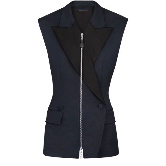Zip-up sleeveless jacket - Black