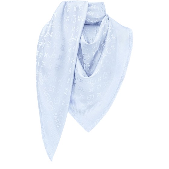 Monogram Shawl - Blue