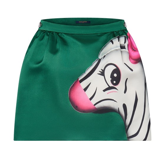 Zebra mini skirt - Green
