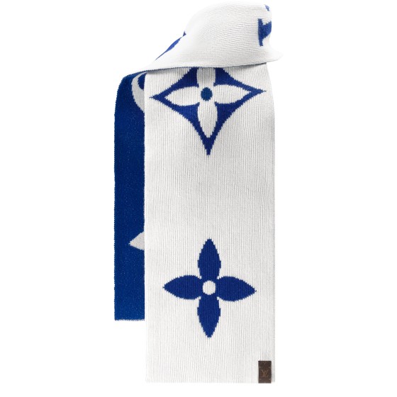 LV Medallion Knit Scarf - Blue