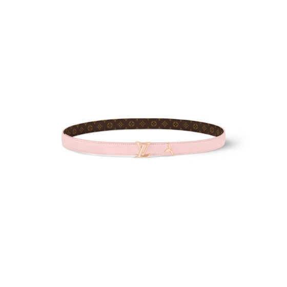 Pretty LV Enamel 20mm Reversible Belt - pink