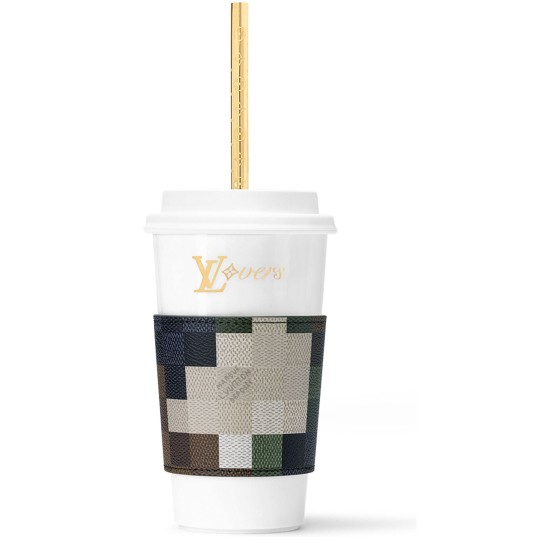 LV Cup & Straw Damoflage - Green