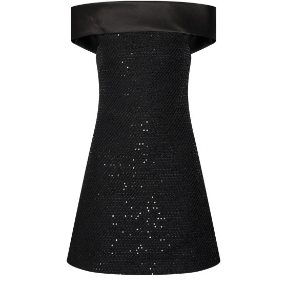 Dress with Square Flat Collar - Black