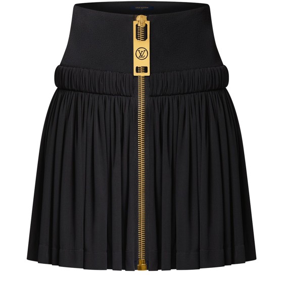 XXL Zip-Gathered Skirt - Black