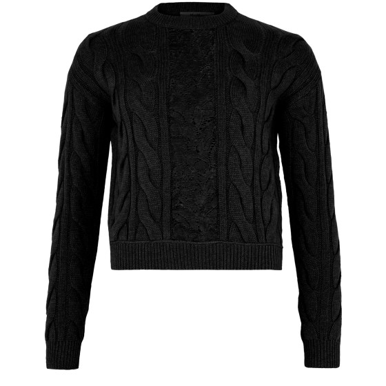 Nostoc round-neck sweater - Black