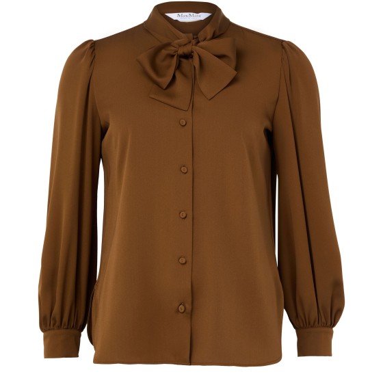 Melania long-sleeved blouse - brown