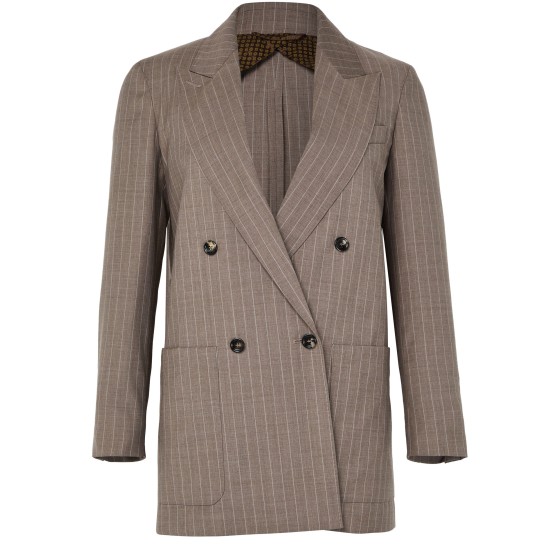 Double-breasted blazer - brown