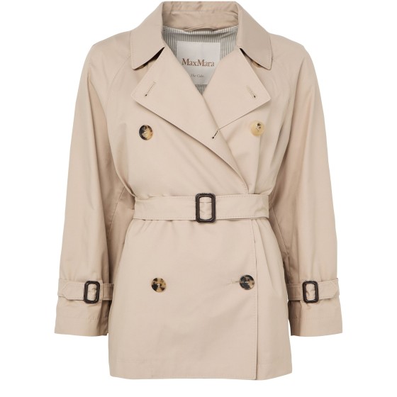 Belted short trench coat - Beige