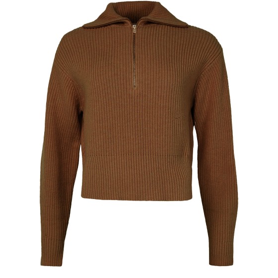 Nadar zip-neck sweater - brown