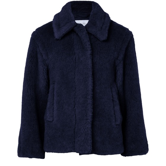 Teddy cropped coat - Blue