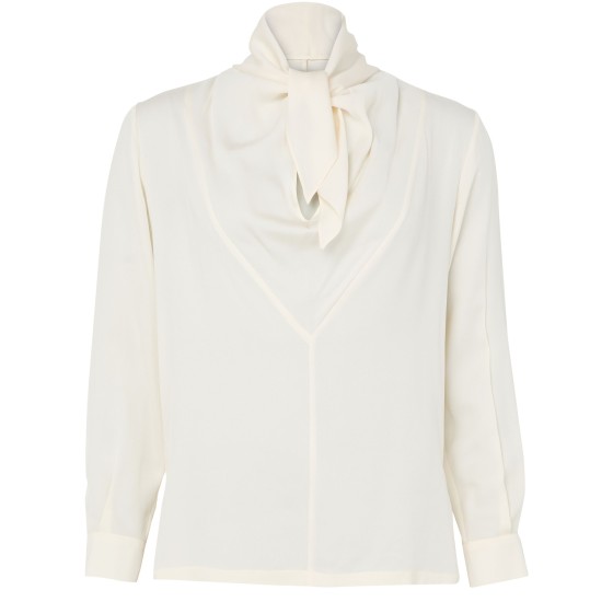 Blouse with pussycat bow - Beige