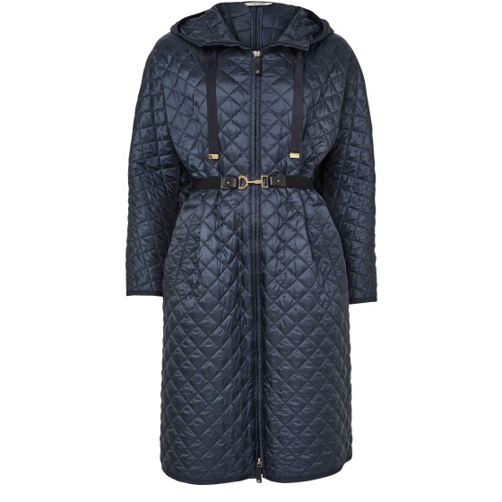 Quilted hooded coat - Blue