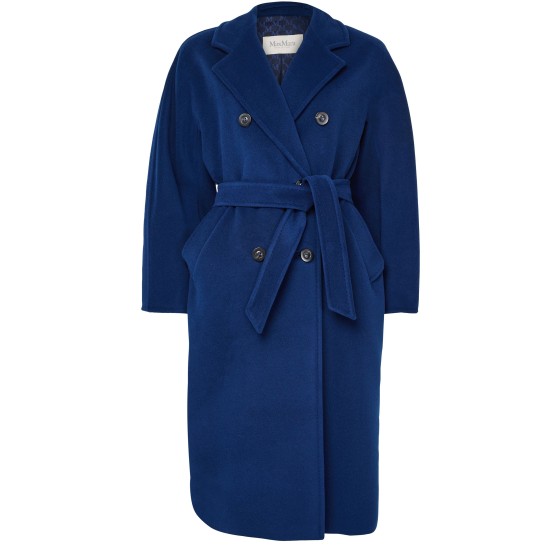 Madame belted maxi coat - Blue