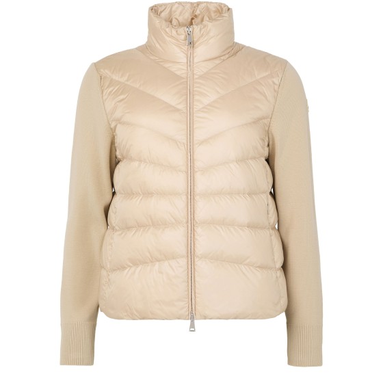 Dual-material jacket - Beige