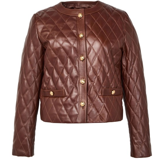 Amy leather jacket - Burgundy