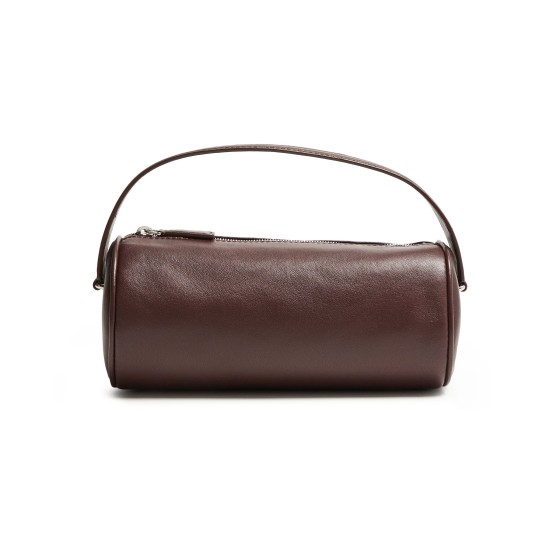 Round 90's handbag in leather - brown