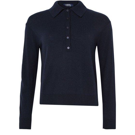 Long-sleeved polo shirt - Blue