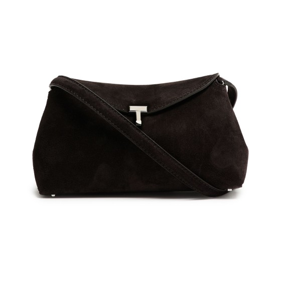 T-Lock suede clutch bag - brown