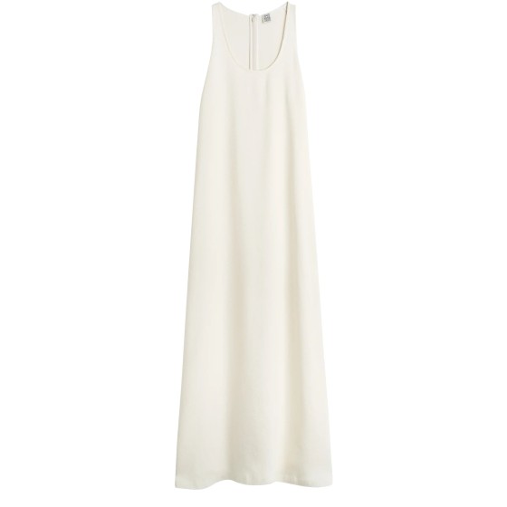 Scoop-neck sablé dress - Beige