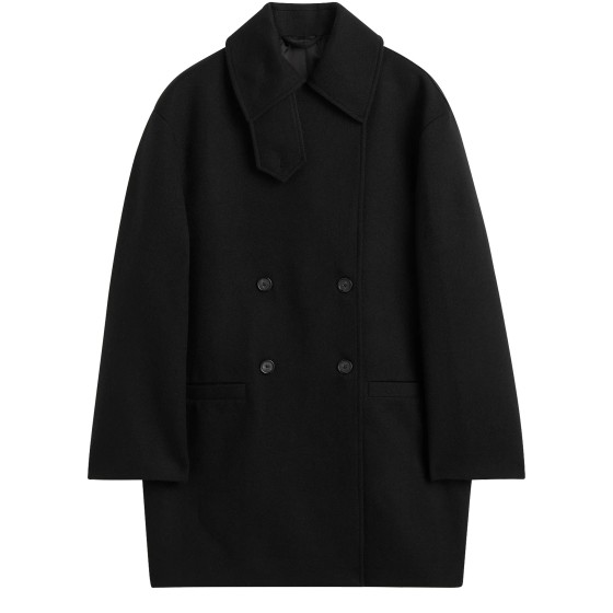 Wide pea coat - Black