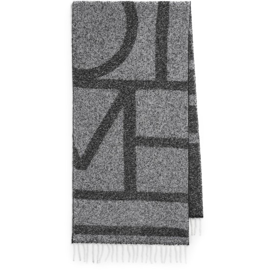 Jacquard monogram scarf - Black