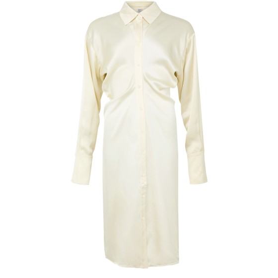 Slouch midi shirt-dress - white