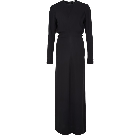 Long sleeve dress in viscose - Black