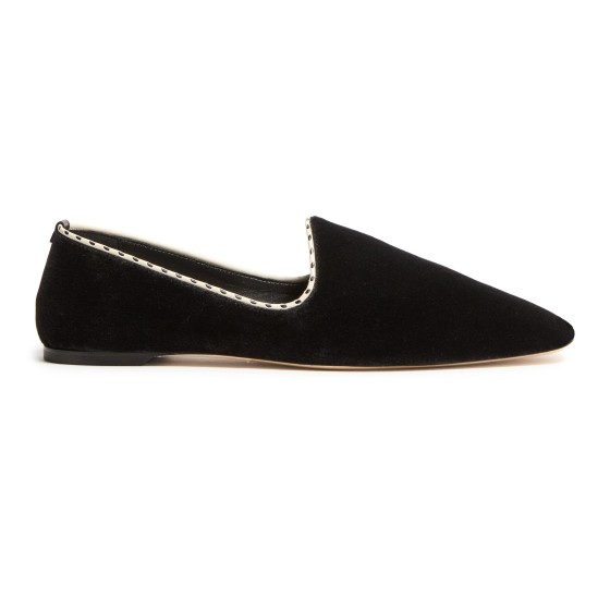 Velvet venetian slippers - Black