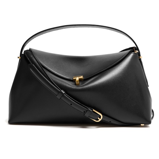 T-Lock leather handbag - Black