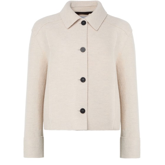 Boiled wool short jacket - Beige