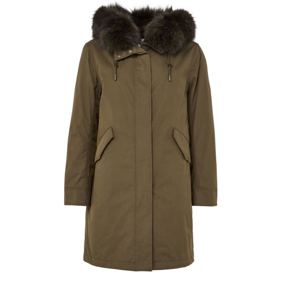 Cotton parka with a hood - Green
