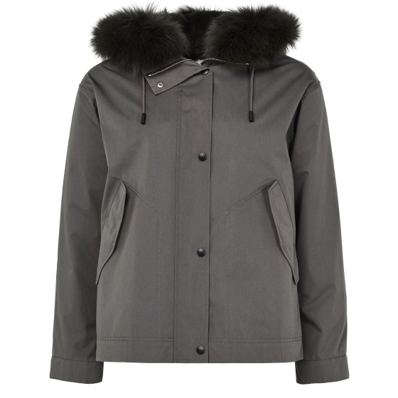 Hooded cotton parka - Black