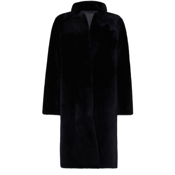 Merino Shearling Double-Faced Coat - Blue