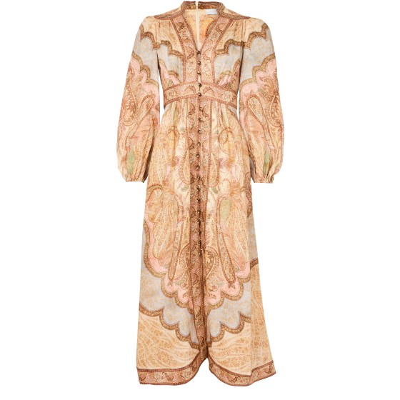 Wanderlust plunging midi dress - Colorful