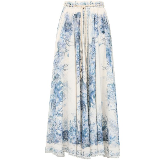 Wanderlust long flared skirt - Blue