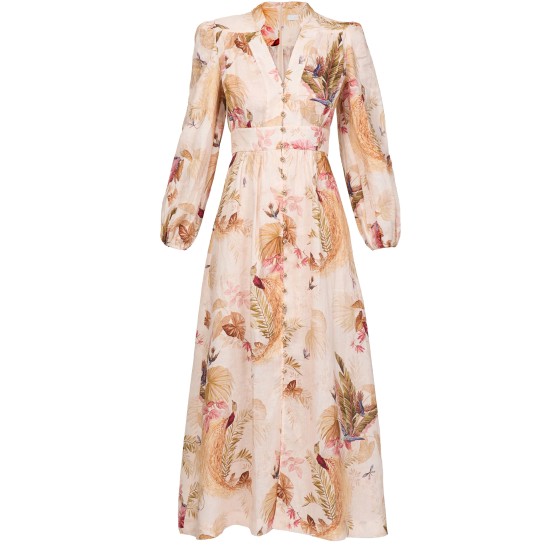 Ascension plunge midi dress - Beige