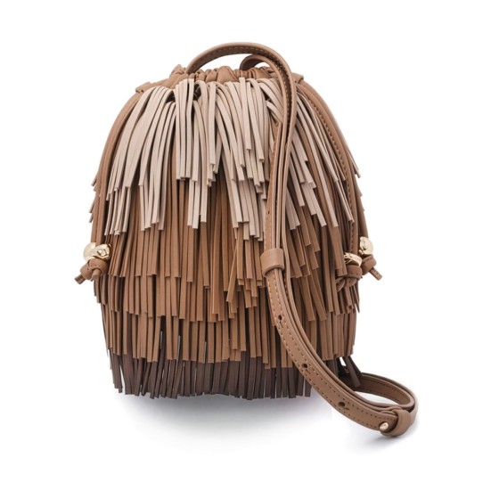 Fringed shoulder bag - grey