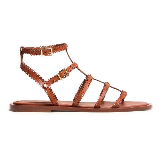 Gold sandals - brown