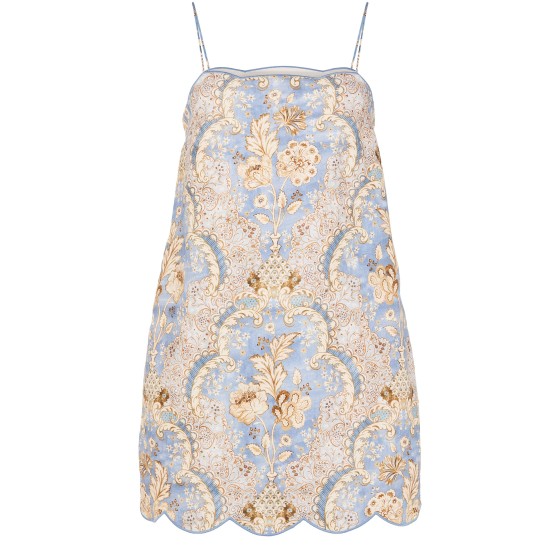 Daylight Scallop mini dress - Blue