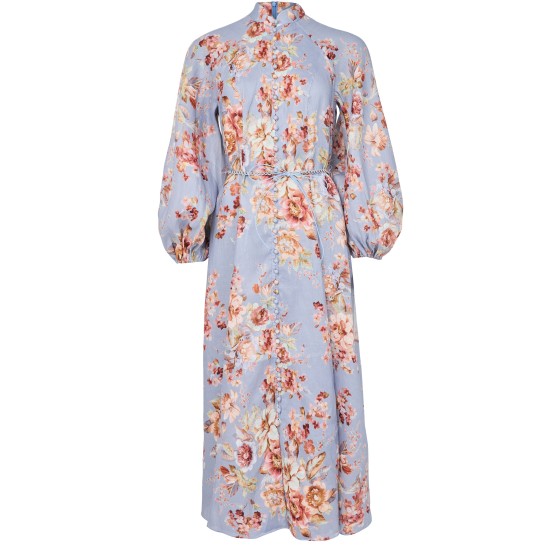 Awaken long Billowing dress - Blue