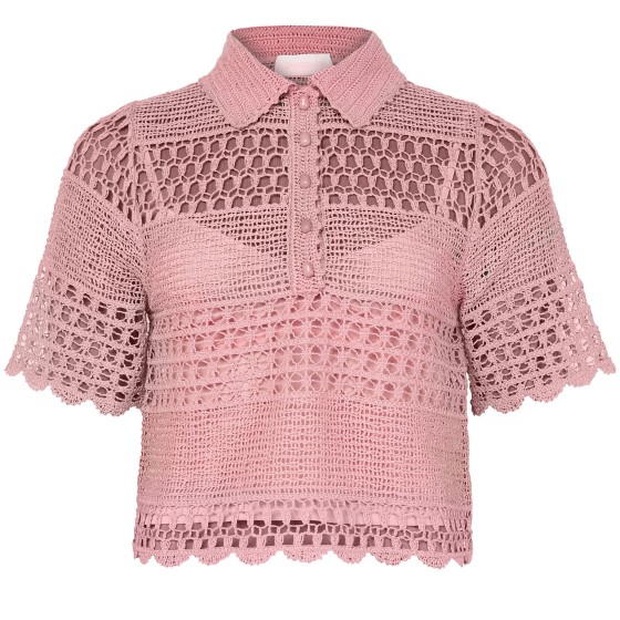 Wanderlust Sun crochet shirt - pink