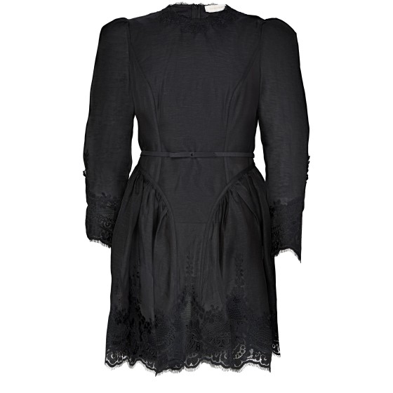 Hypnotic lace trim mini dress - Black