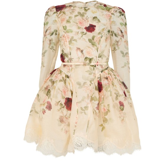 Hypnotic lace trim mini dress - Off-white