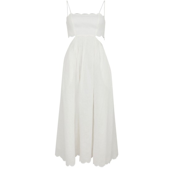Rhiannon scallop midi dress - Off-white